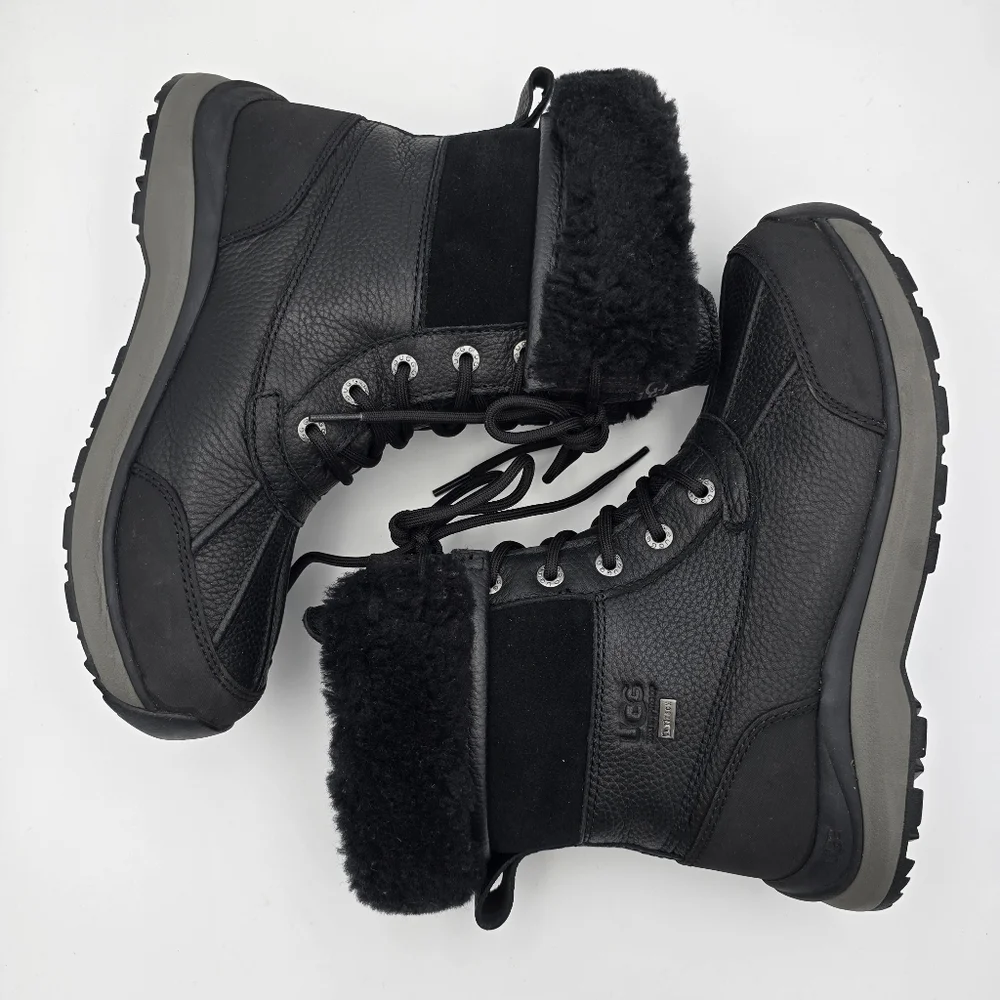 NWOT UGG Adirondack III Winter Waterproof Leather Snow Boots, Black, Women's 8.5 - Picture 15 of 16